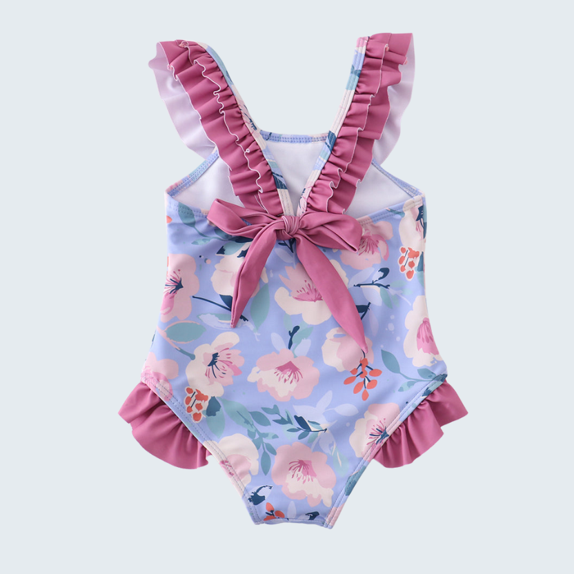 Floral Print Ruffle One-Piece Swimsuit