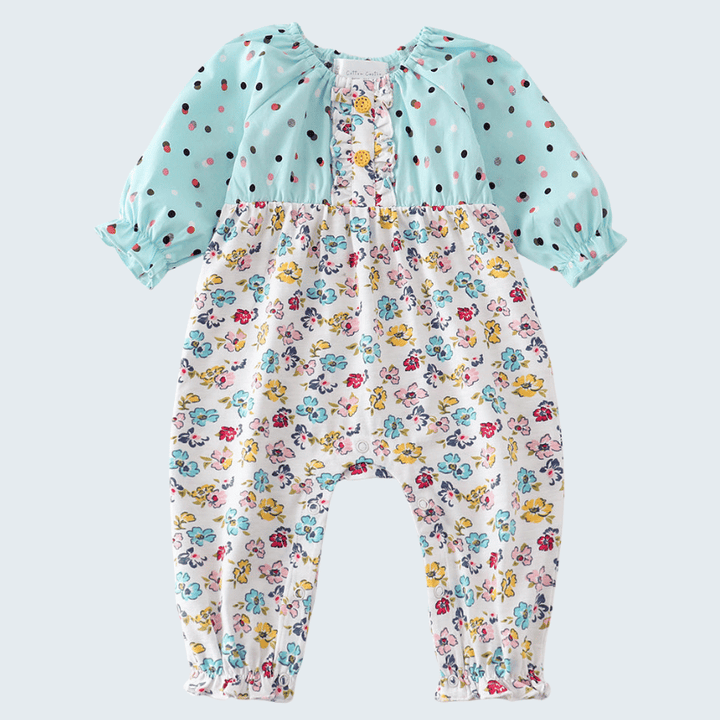 Platinum Mint Floral Print Romper