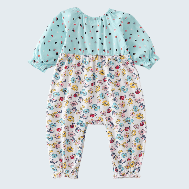 Platinum Mint Floral Print Romper