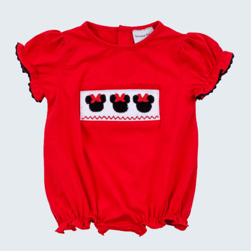 Red Character Hand Smocked Bubble