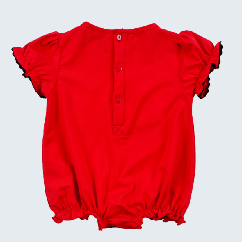 Red Character Hand Smocked Bubble