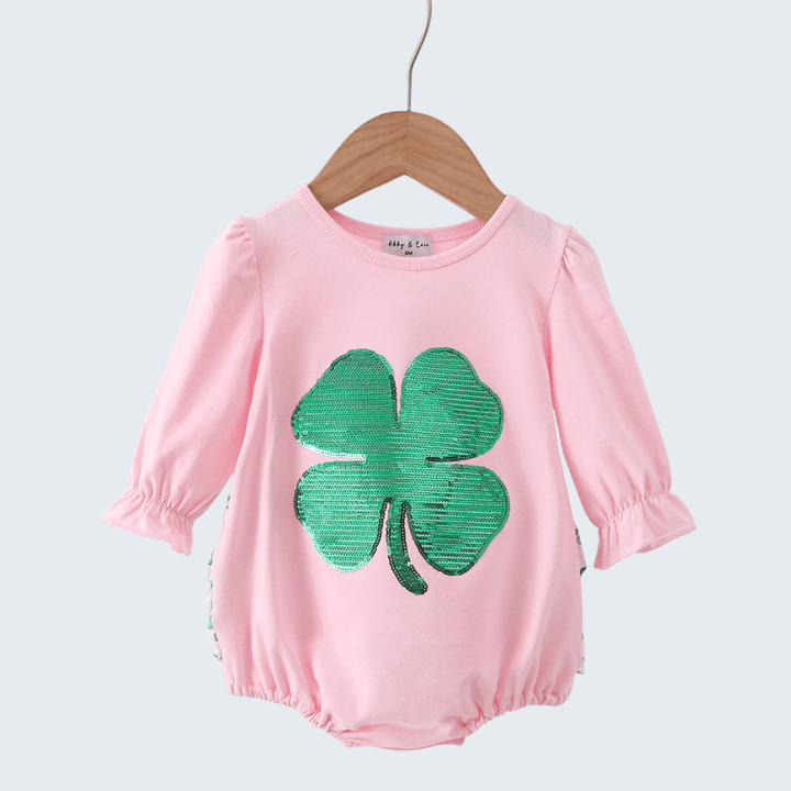 Pink Clover Glitter Ruffle Bubble