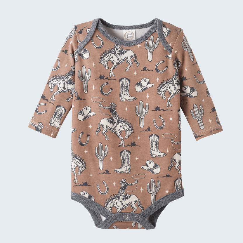 Brown Western Cowboy Bamboo Bodysuit