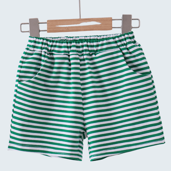 Premium Green &amp; White Stripe Shorts