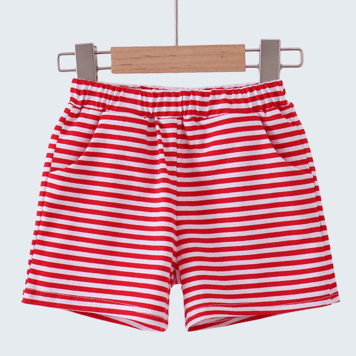Premium Red &amp; White Stripe Shorts