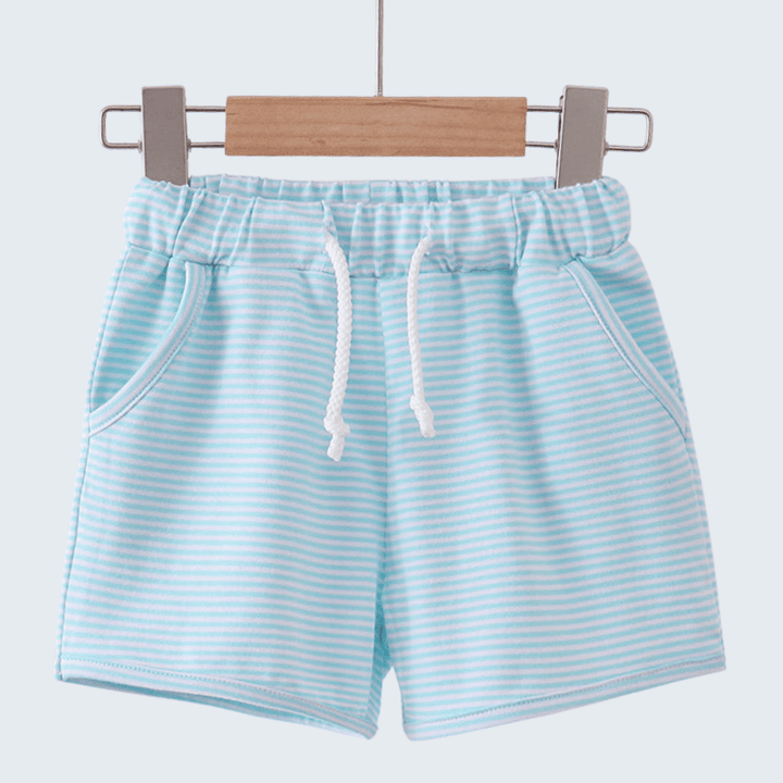Premium Mint &amp; White Stripe Drawstring Shorts