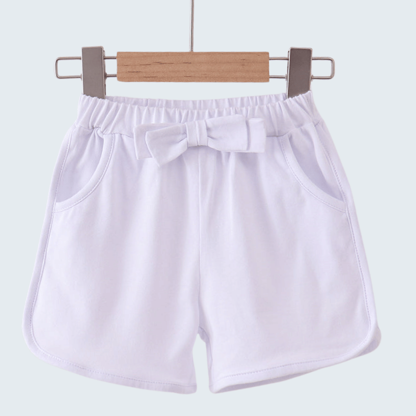 Premium White Bow Shorts