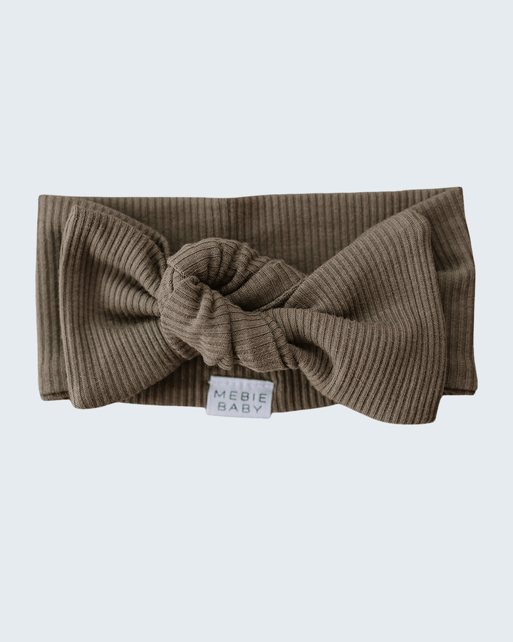 Cocoa Organic Cotton Ribbed Head Wrap