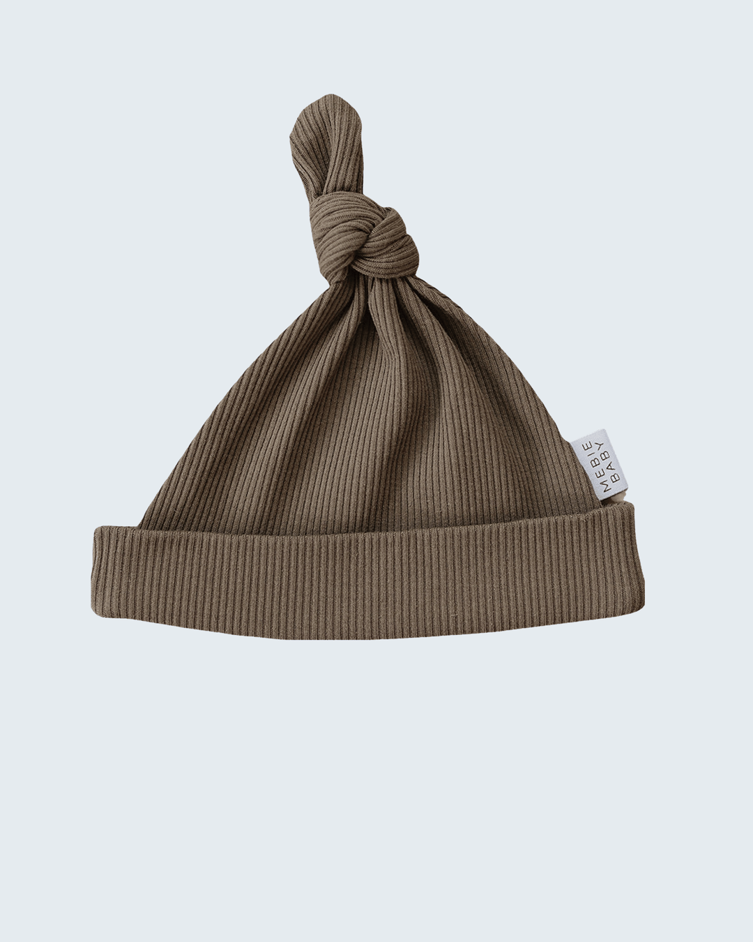Cocoa organic cotton knot hat for newborns