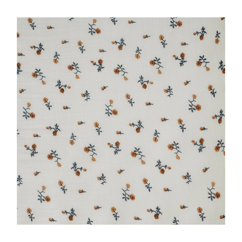 Cream Floral Muslin Crib Sheet