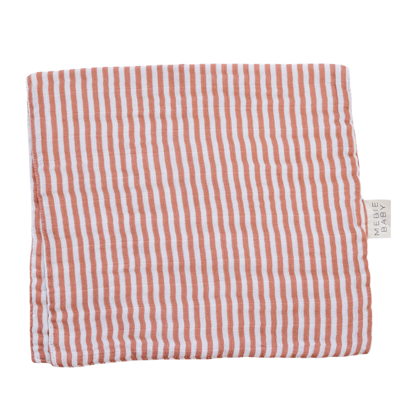 Pink Stripes Muslin Burp Cloth