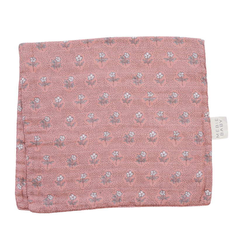 Vintage Pink Floral Muslin Burp Cloth