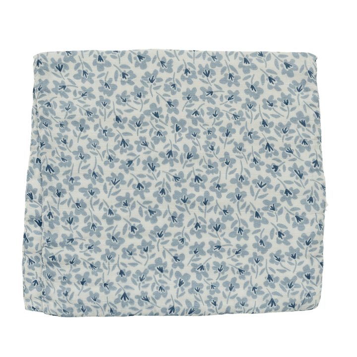 Blue Blossom Muslin Burp Cloth