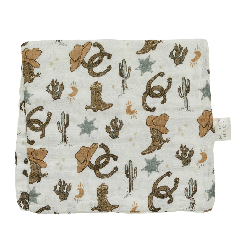 Outlaw Cowboy Muslin Burp Cloth