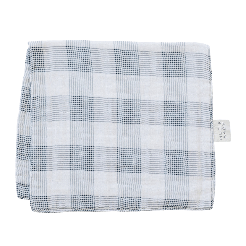 Coastal Plaid Muslin Burp Cloth