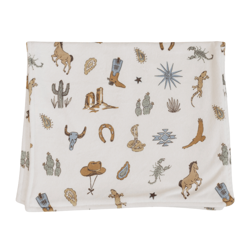 White Desert West Luxe Fleece Burp Cloth