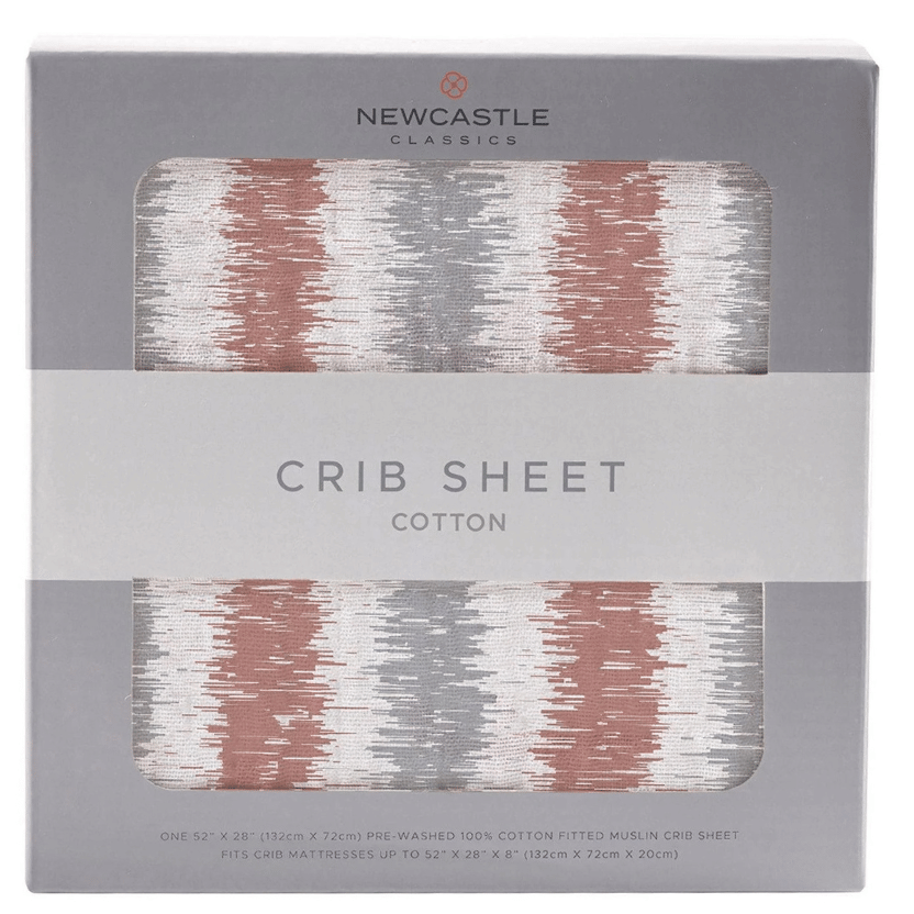 Western Stripe Cotton Muslin Crib Sheet