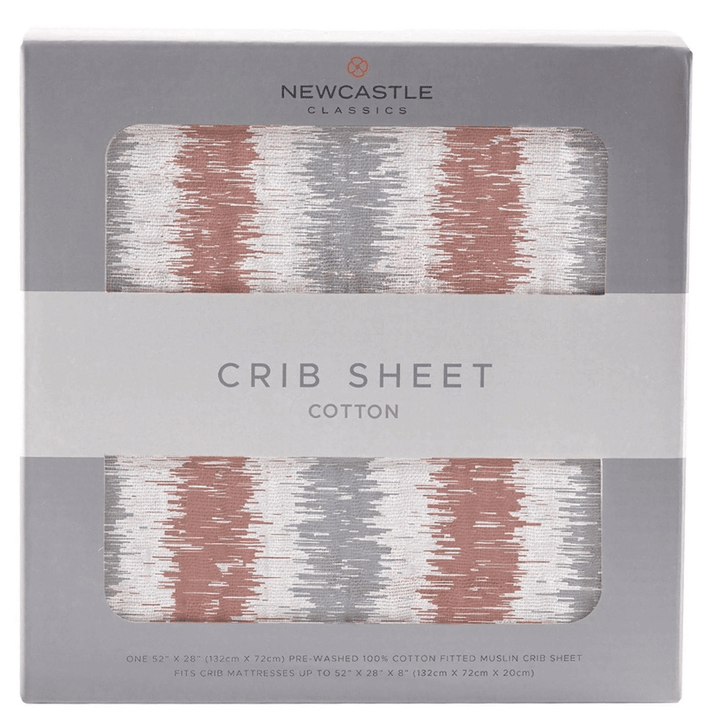 Western Stripe Cotton Muslin Crib Sheet