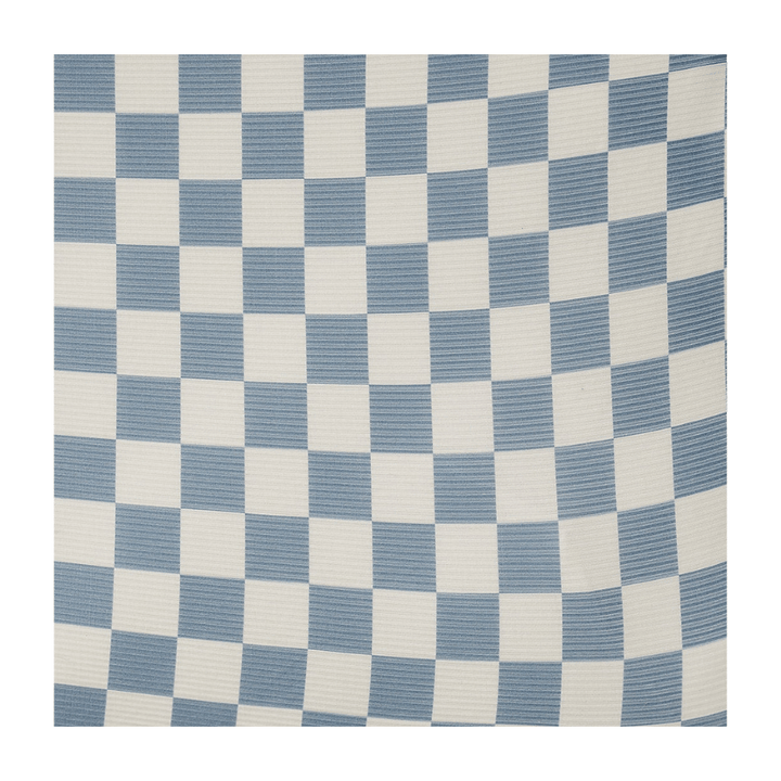 Blue Checkered Ribbed Bamboo Stretch Crib Sheet