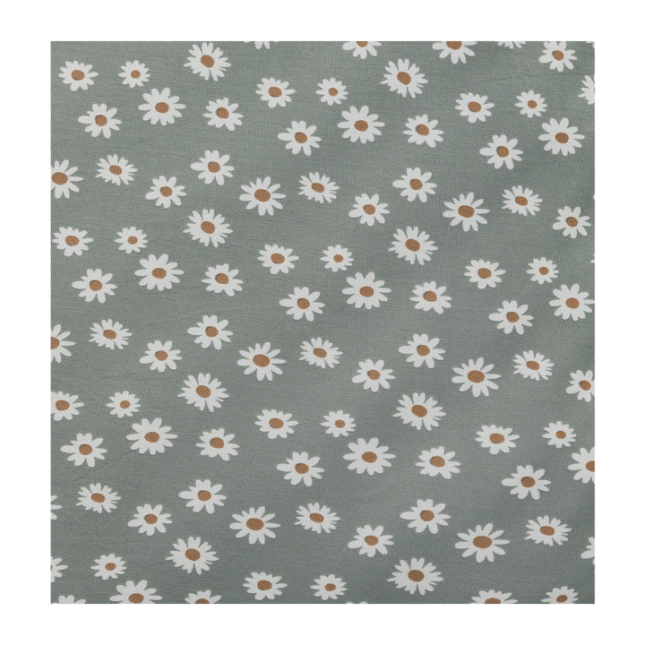 Light Green Daisy Bamboo Stretch Crib Sheet