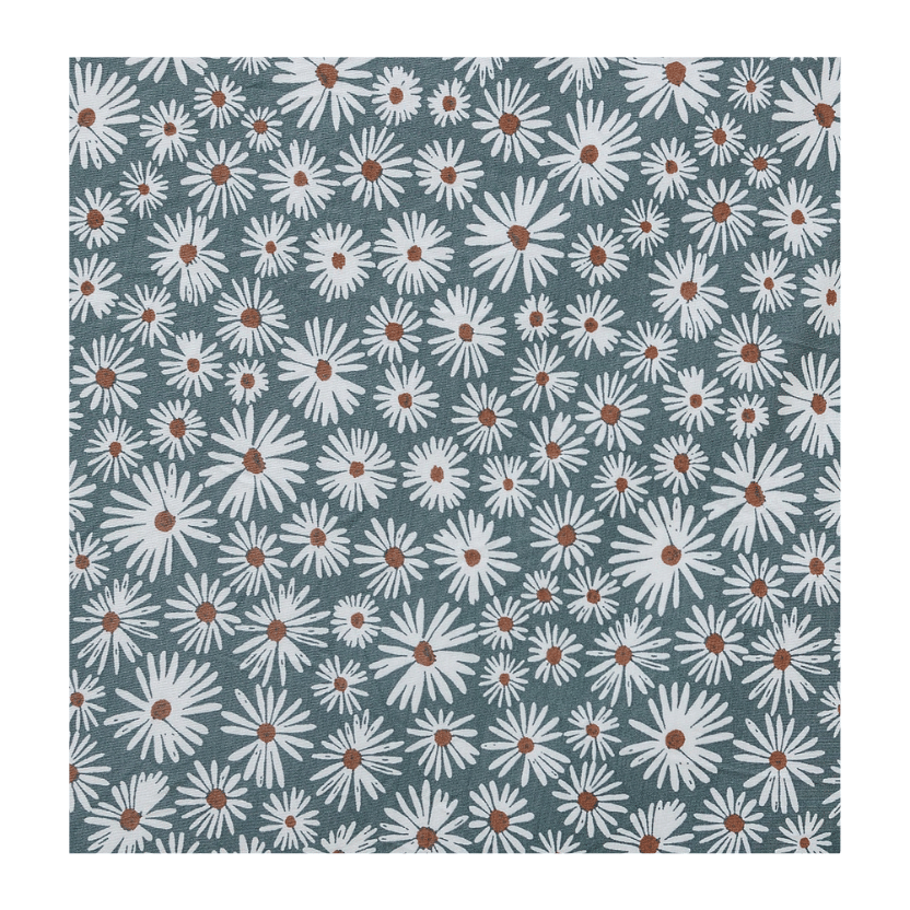 Dark Green Daisy Bamboo Stretch Crib Sheet