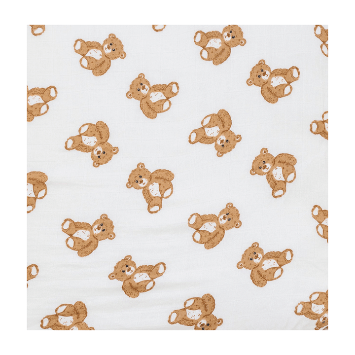Teddy Bear Muslin Crib Sheet