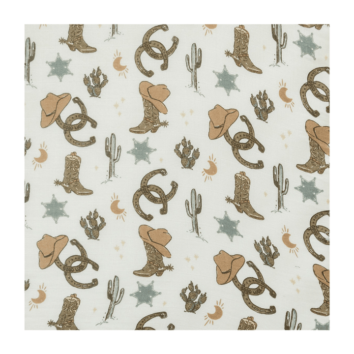 Outlaw Cowboy Muslin Crib Sheet