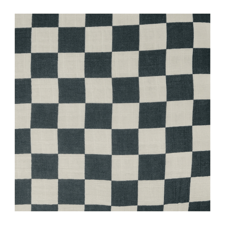 Charcoal Checkered Muslin Crib Sheet