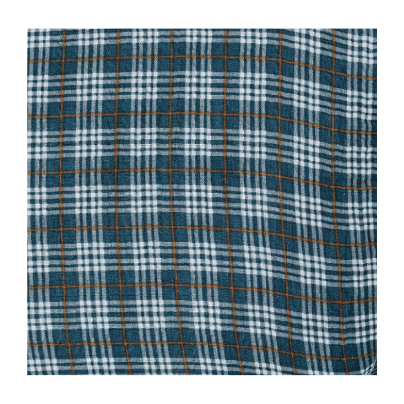 Navy Plaid Muslin Crib Sheet