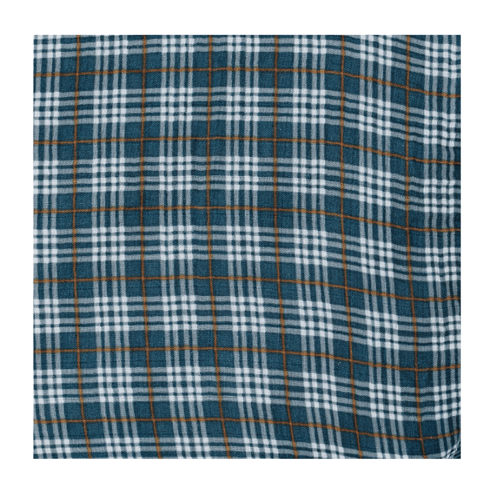 Navy Plaid Muslin Crib Sheet