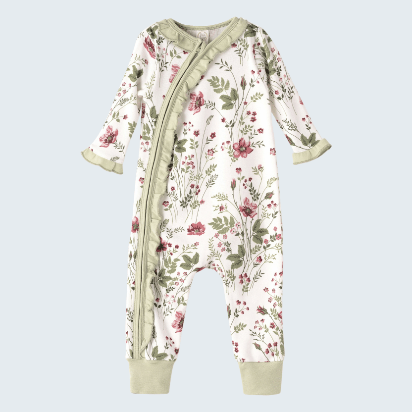 Pretty Petals Bamboo Zipper Romper