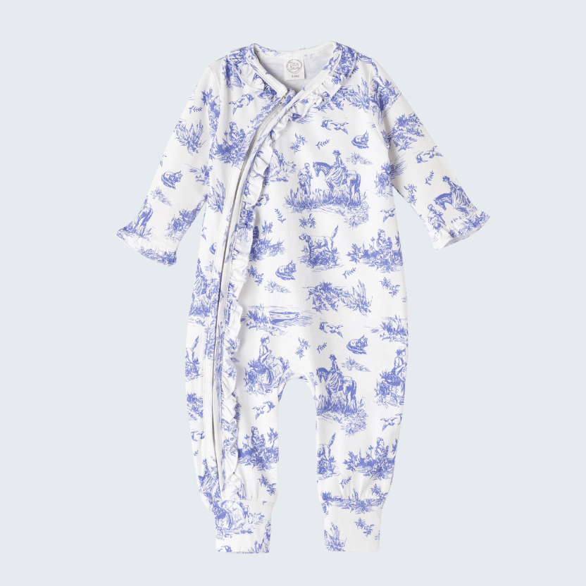 Toile de Jouy Bamboo Zipper Romper