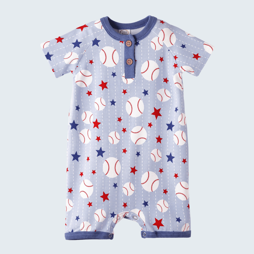 Grand Slam Baseball Bamboo Henley Shortall Romper