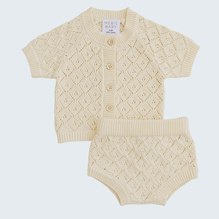 Yellow Cardigan Bloomer Set