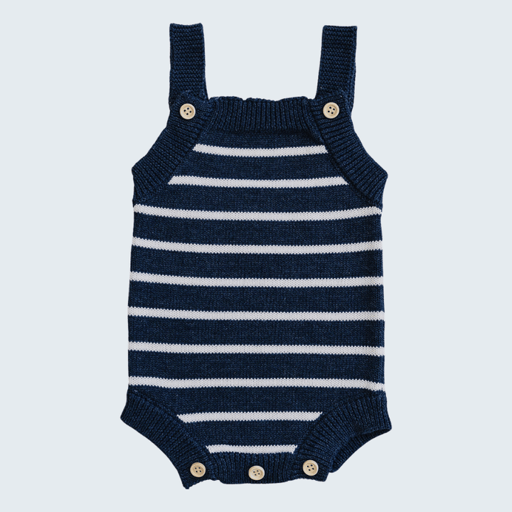 Nautical Stripe Knit Bubble Romper