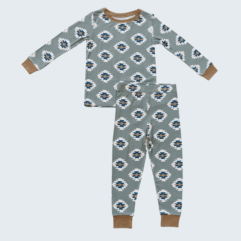 Southwest Aztec Ribbed Bamboo Pajamas