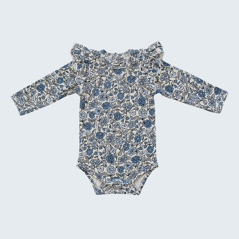 Bluebell Ruffle Sleeve Pointelle Bamboo Bodysuit