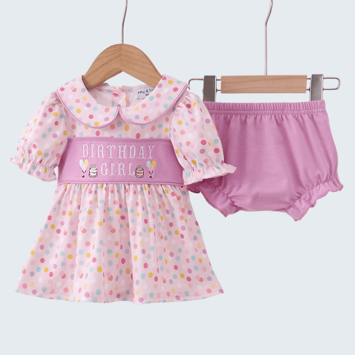 Purple Birthday Embroidered Bloomer Set
