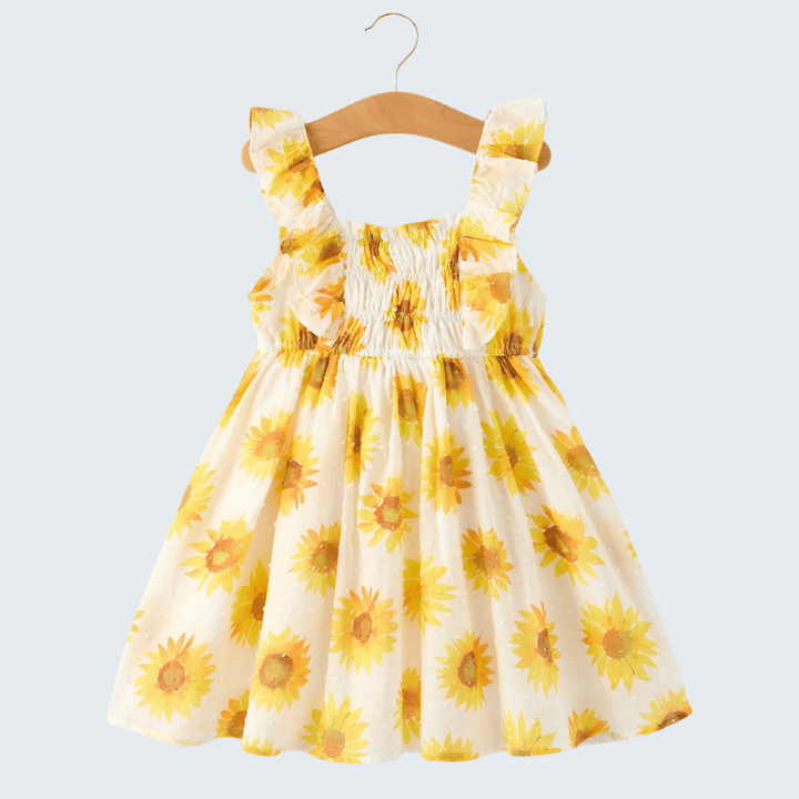 Sunflower Smocked Ruffle Dress