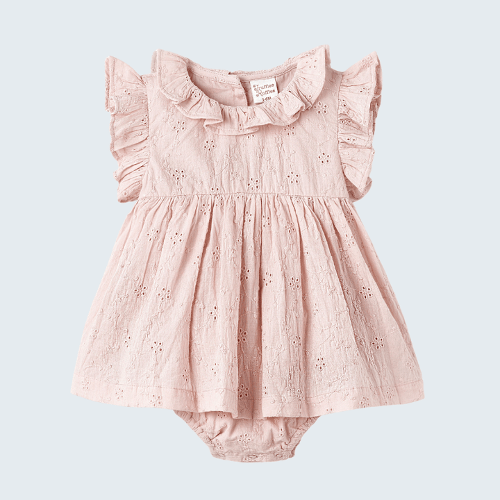 Pink Eyelet Skirted Baby Bodysuit