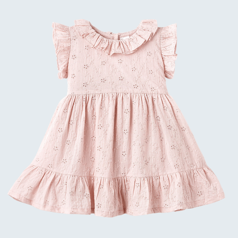 Pink Eyelet Cotton Dress