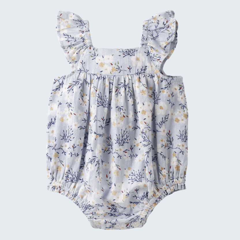 Blue Floral Bubble Romper