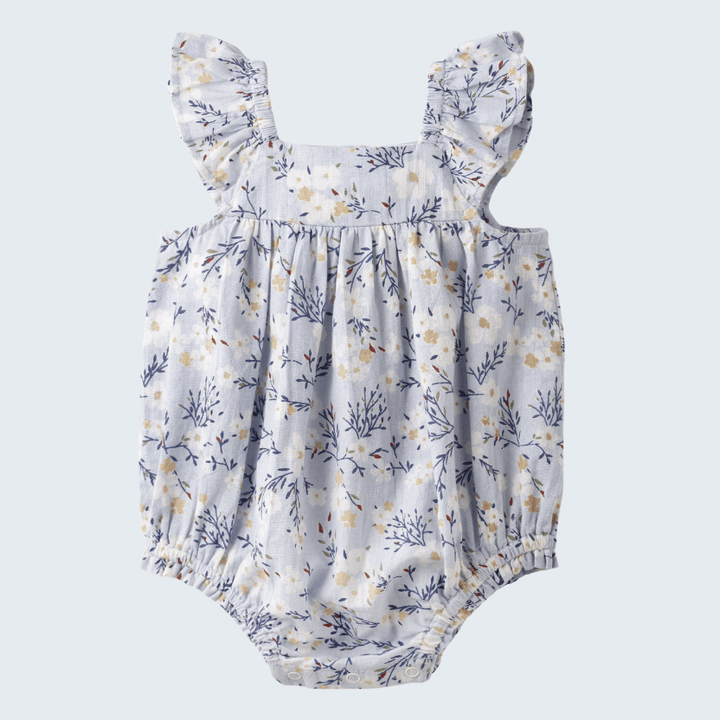 Blue Floral Bubble Romper