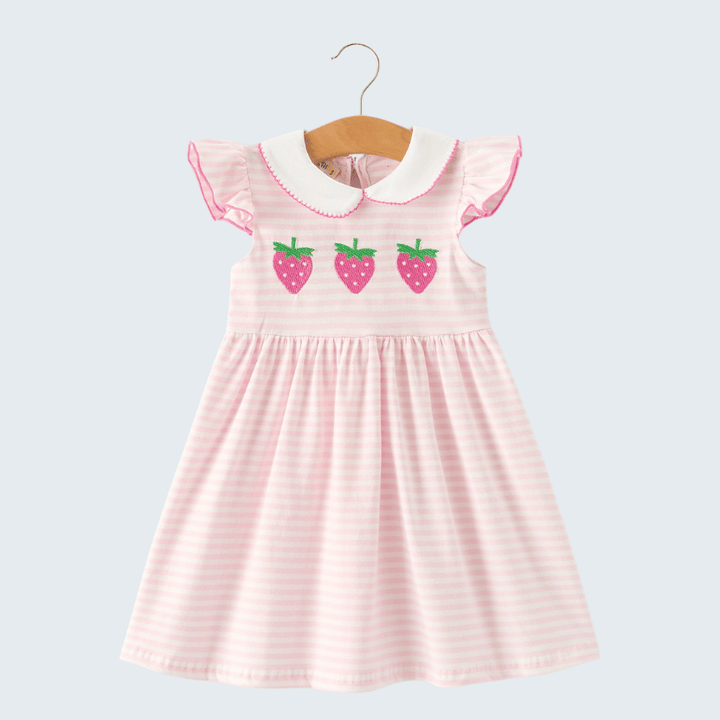 Strawberry Ruffle Dress with Peter Pan Collar