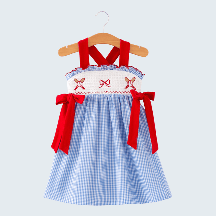 Baseball Smocked Dress