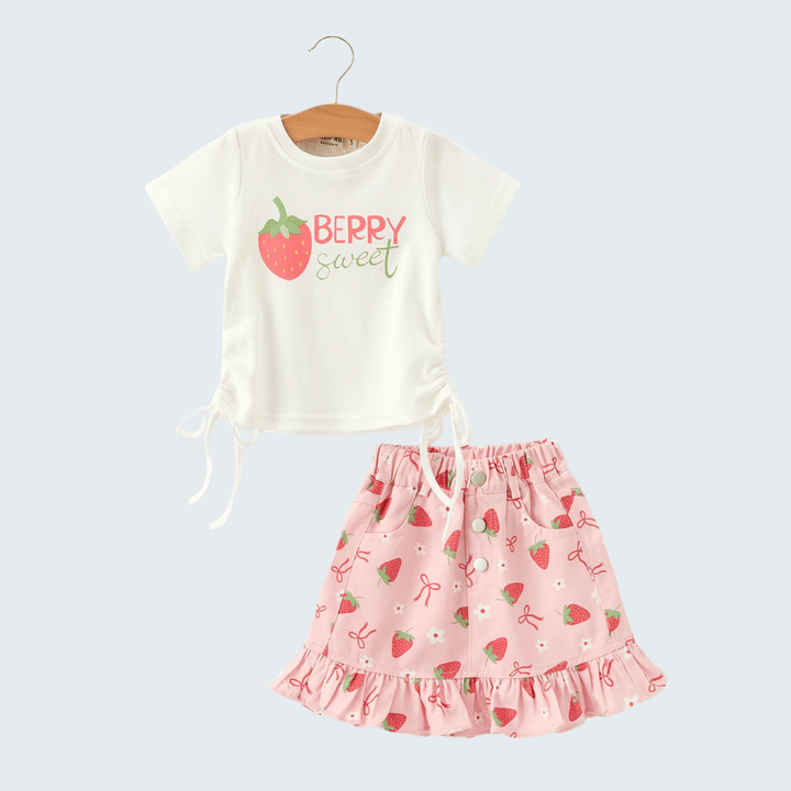 "Berry Sweet" Printed Top and Skirt Set