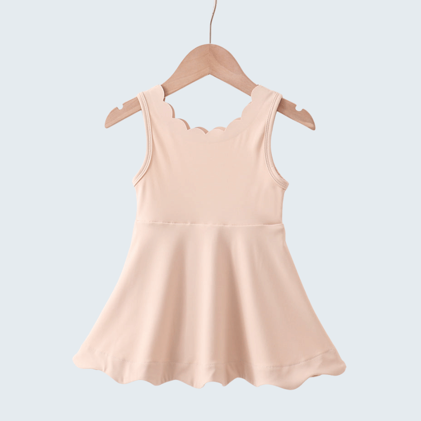 Cream Scalloped Active Dress
