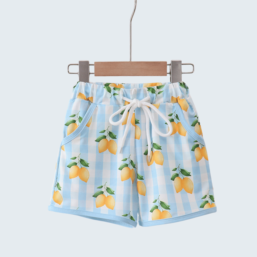 Blue Lemon Swim Trunks