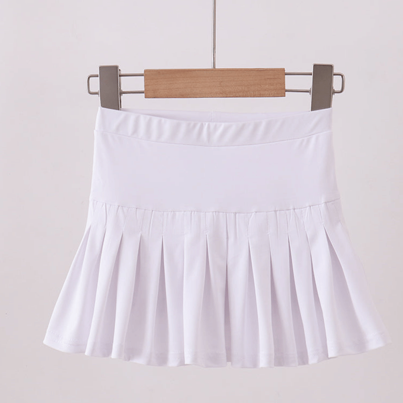 White Pleated Skort