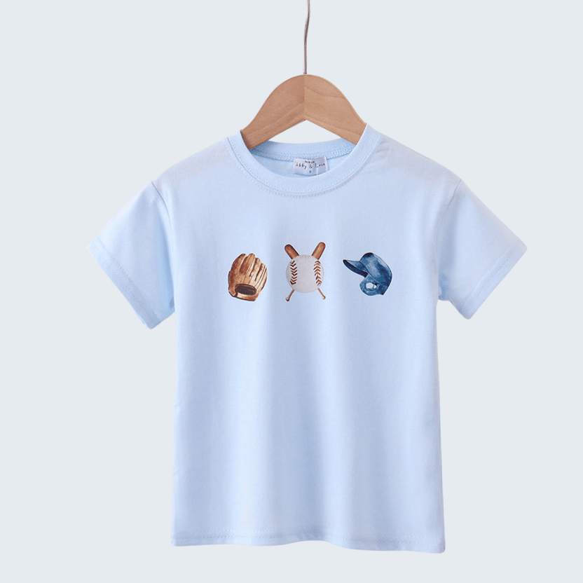 Blue Baseball Graphic Top
